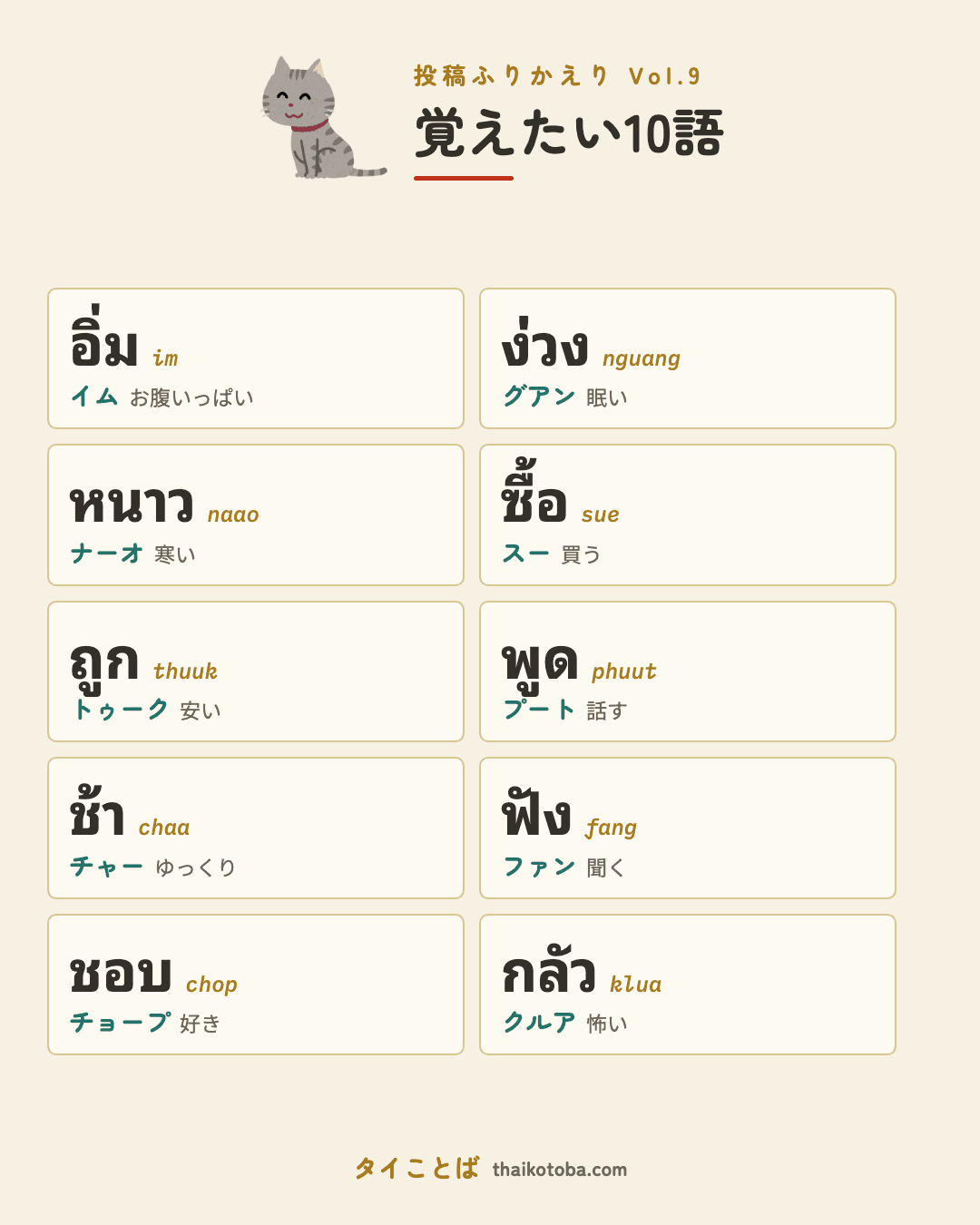 覚えたい10語のまとめ画像